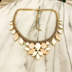 Natasha Necklace Gold Peach Cream Statement Collar Crystal‎